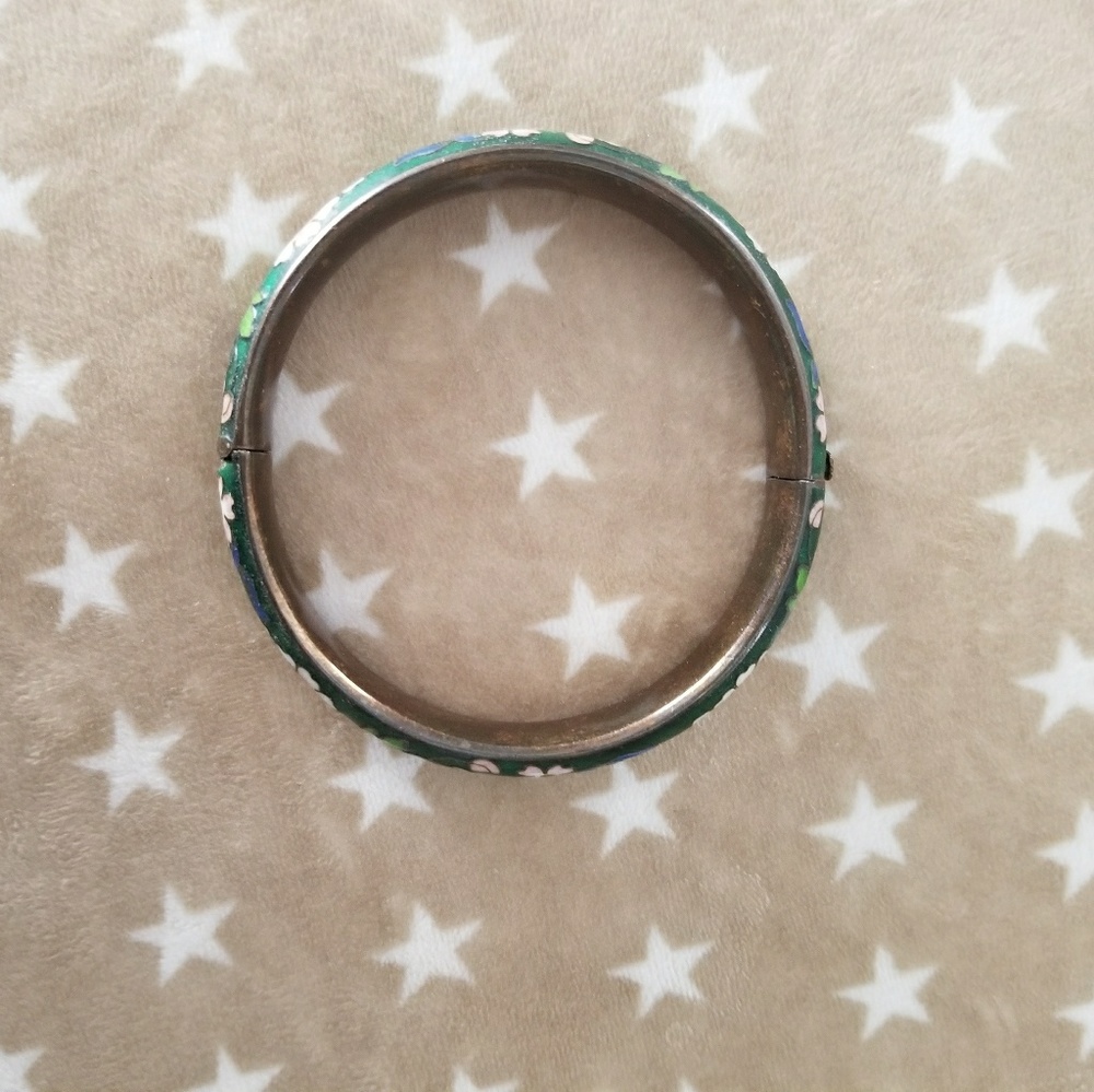 vintage rare silver cloisonne bangle